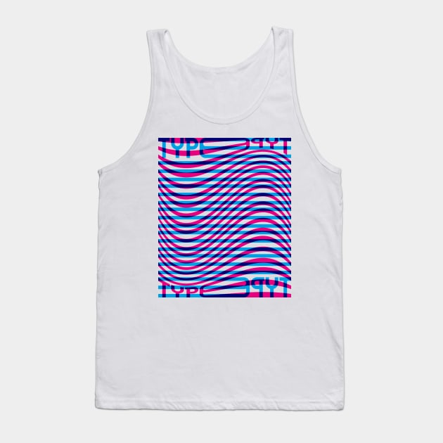 Type Wave (Cyan Magenta Blue) Tank Top by John Uttley